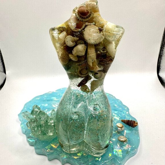 Goddess Resin Statue Art Figurine Sculpture Ocean Seashell - Picture 9 of 10